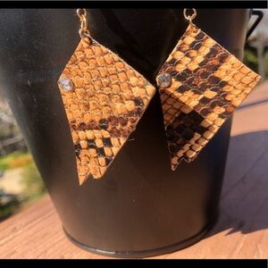 Snakeskin Print Nevada Shape Earrings